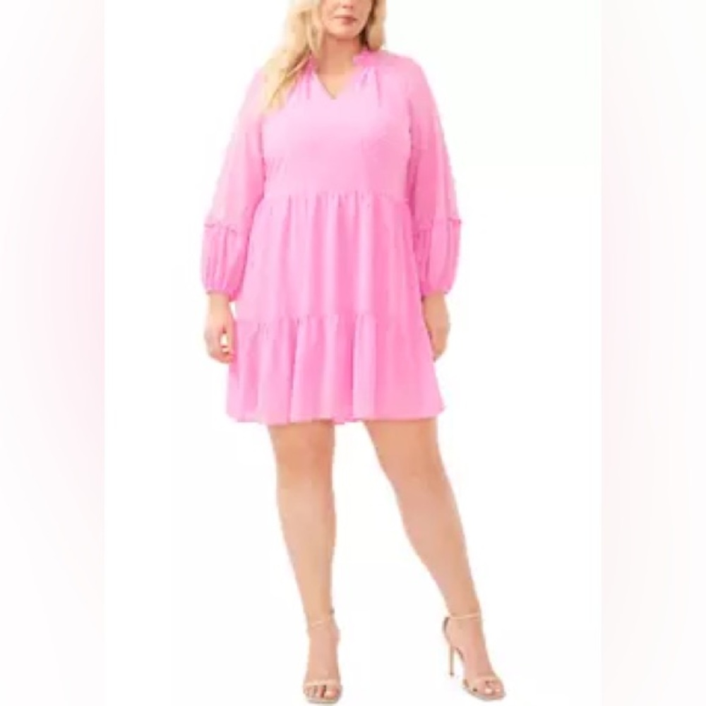 Light Blue, Balloon Sleeve Women's Dress!! 3X